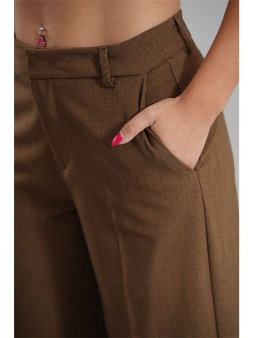 Pantalone in viscosa elastico Il The' Delle 5 | MICOL67MARRONE